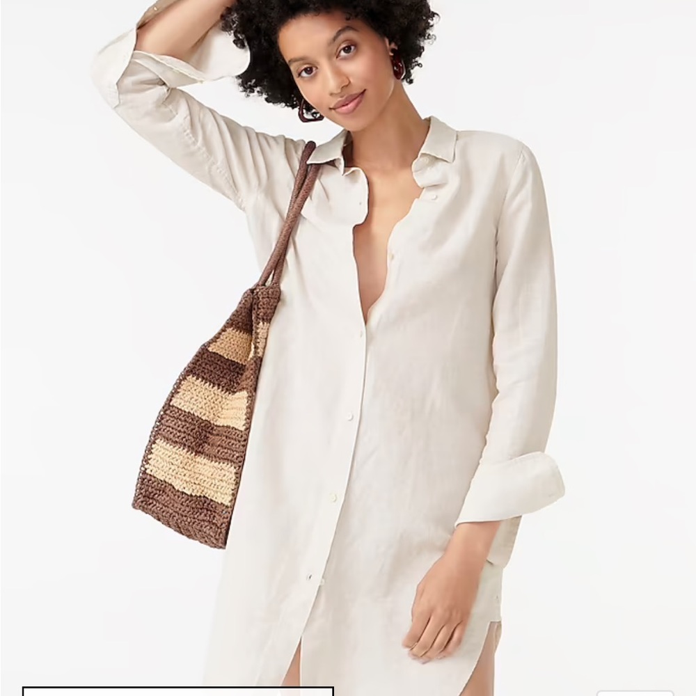 J.Crew linen beach shirt coverup